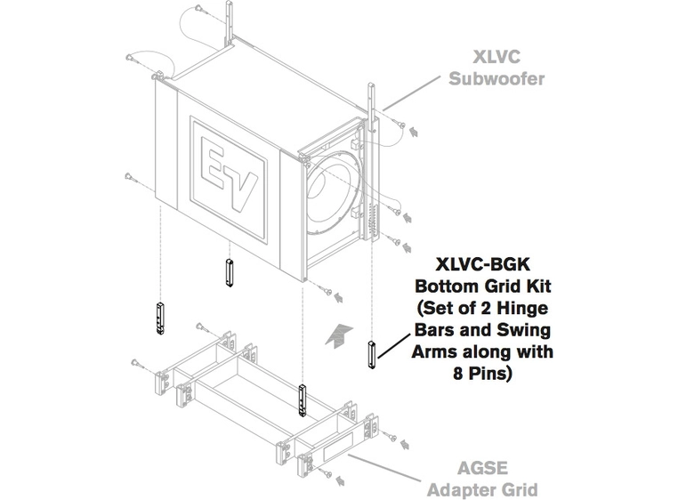 Electro-Voice XLVC BGK Brakett for bakkestabling av XLE og XLD 